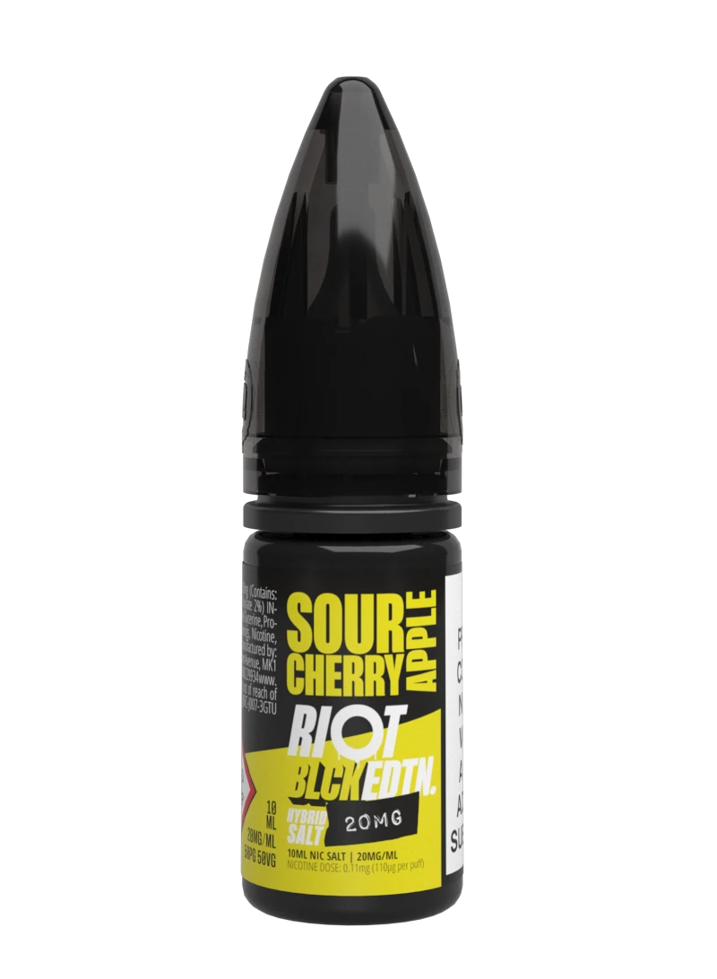 Sour Cherry & Apple Nic Salt E-Liquid by Riot Black Edition