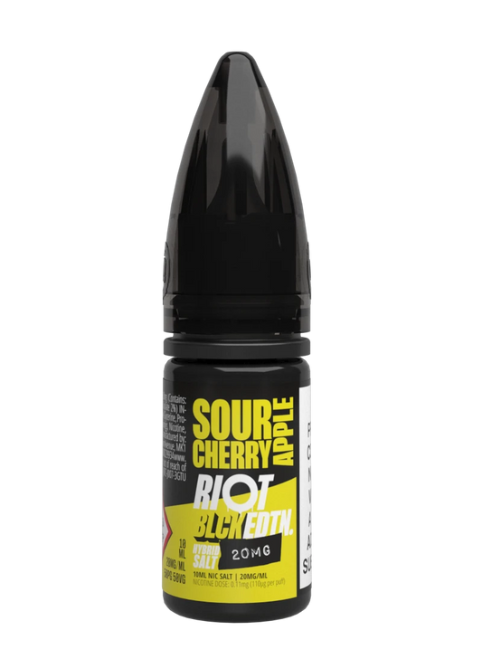 Sour Cherry & Apple Nic Salt E-Liquid by Riot Black Edition