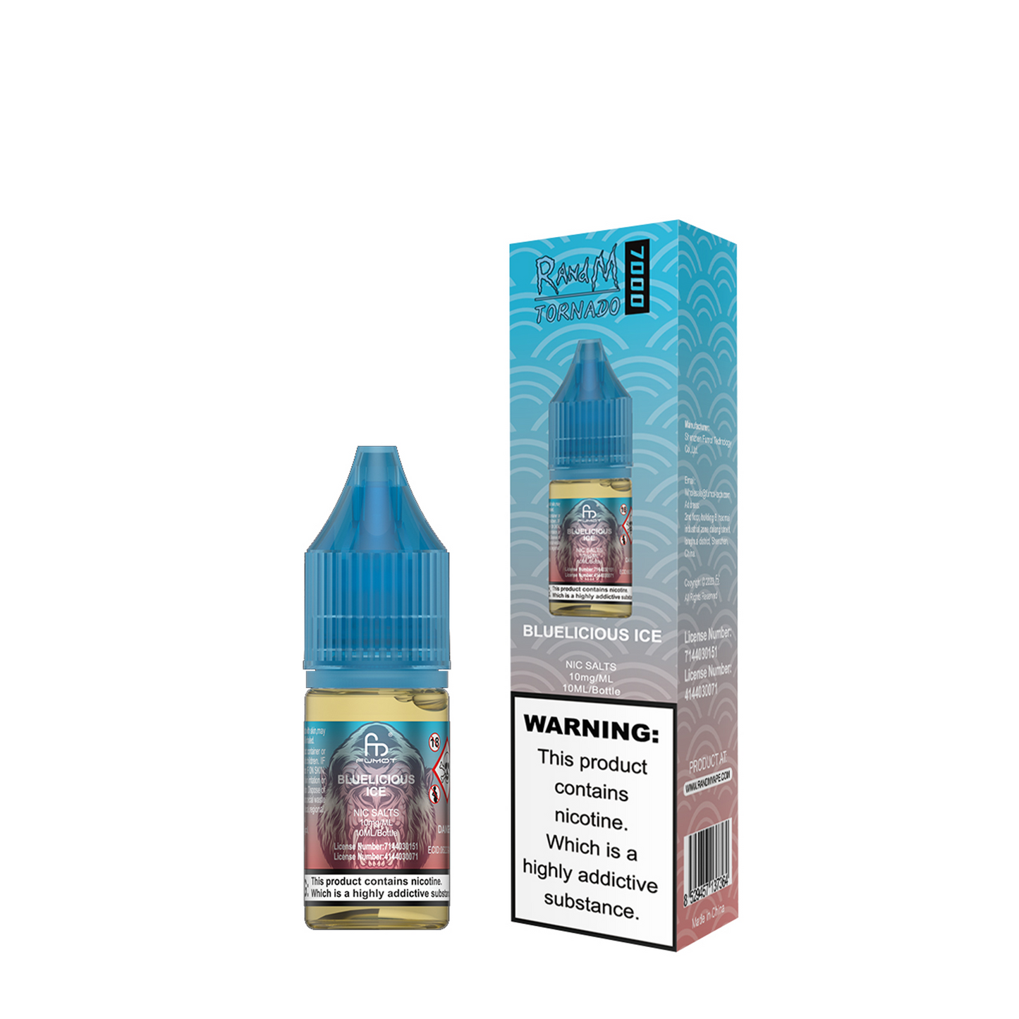 Bluelicious Ice Nic Salt E-Liquid by RandM 7000