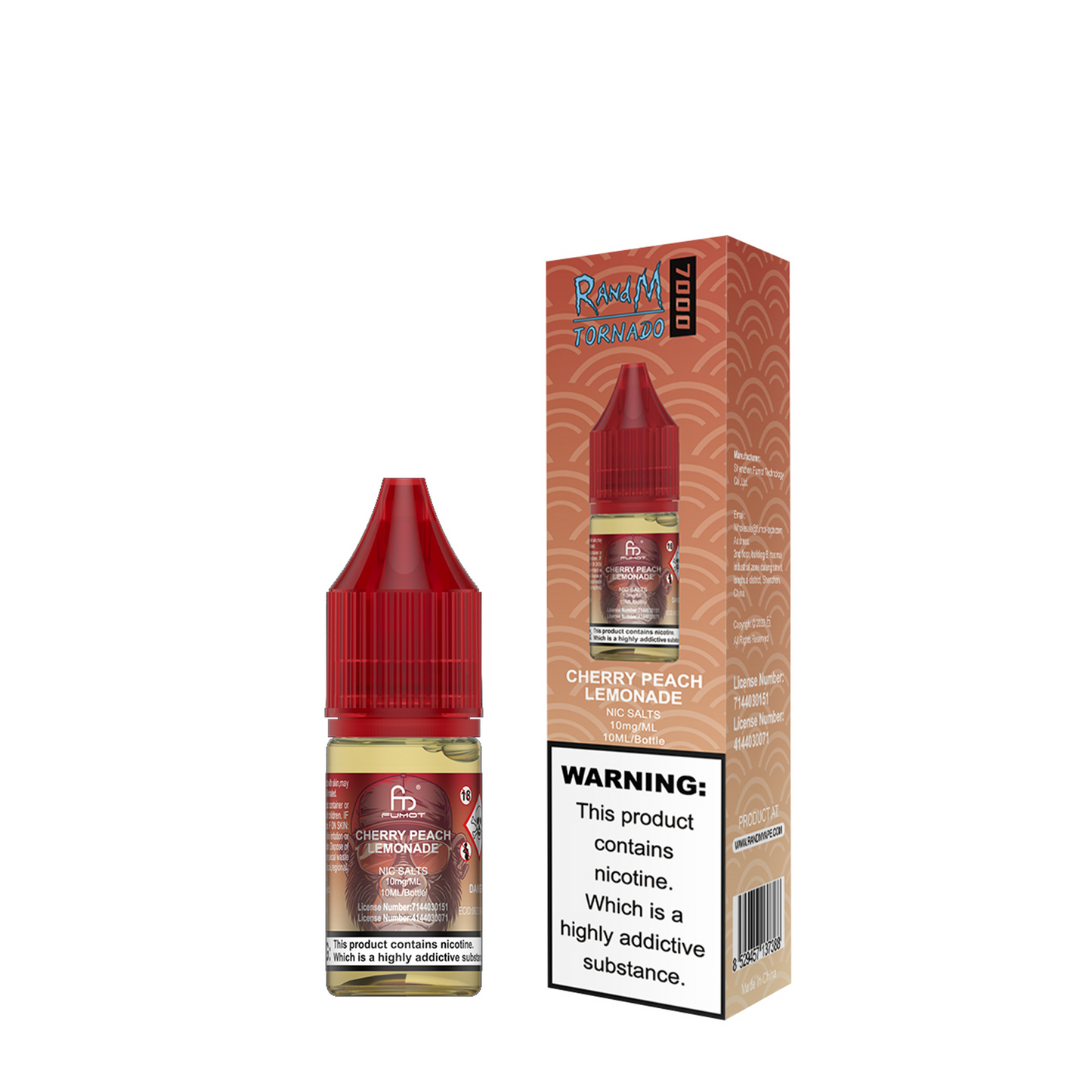 Cherry Peach Lemonade Nic Salt E-Liquid by RandM 7000