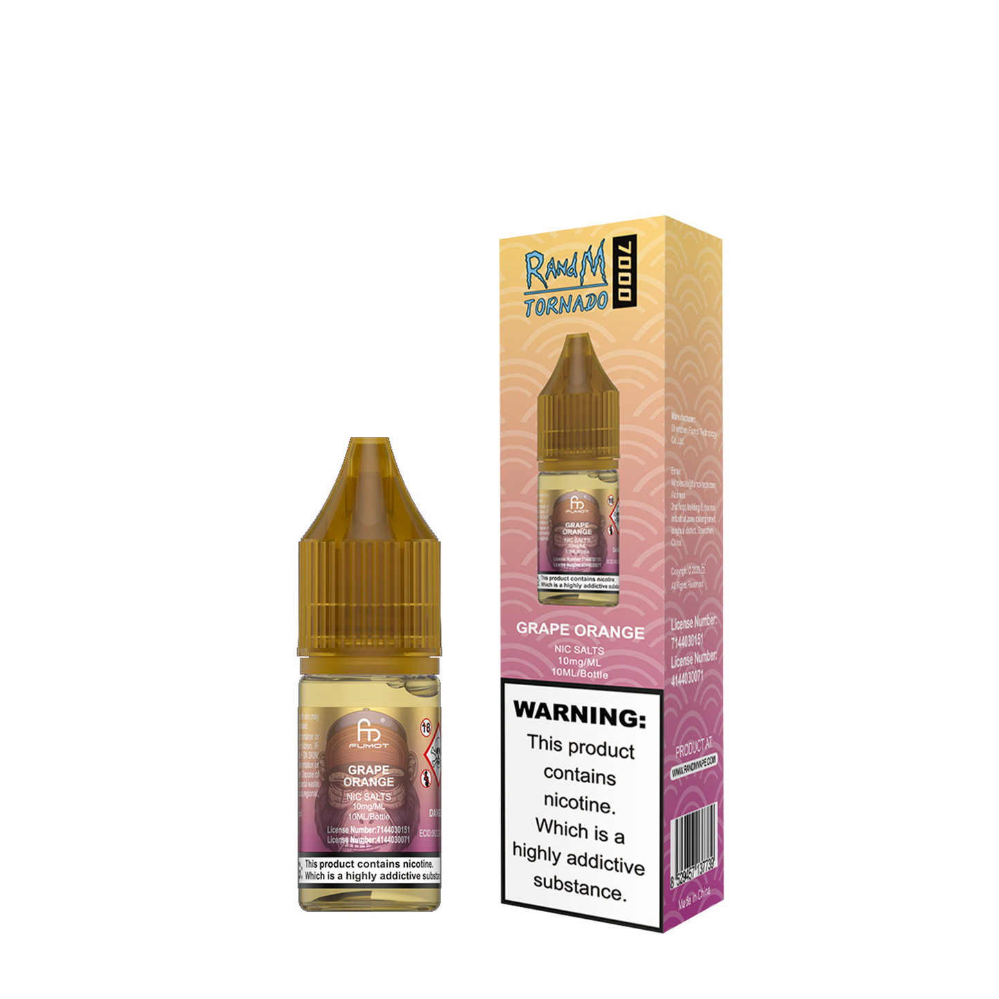 Grape Orange Nic Salt E-Liquid by RandM 7000