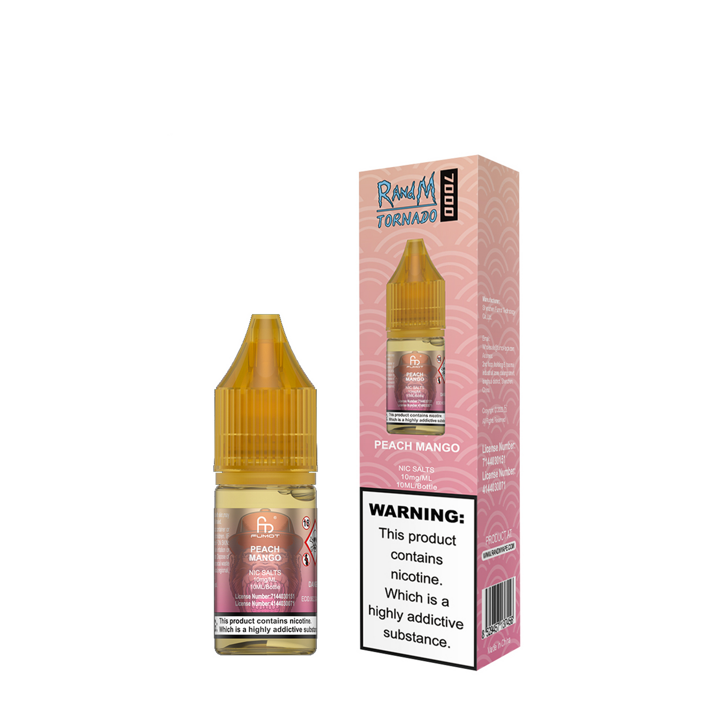 Peach Mango Nic Salt E-Liquid by RandM 7000