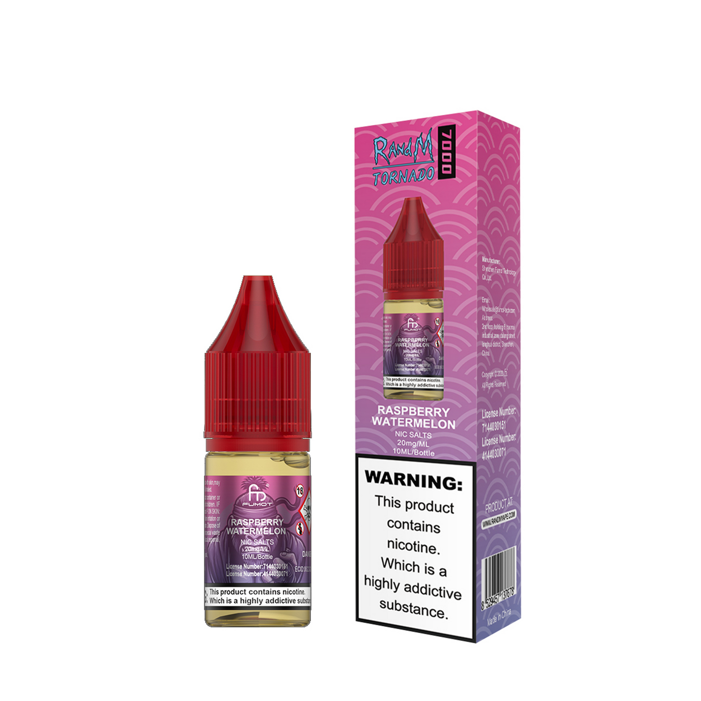 Raspberry Watermelon Nic Salt E-Liquid by RandM 7000