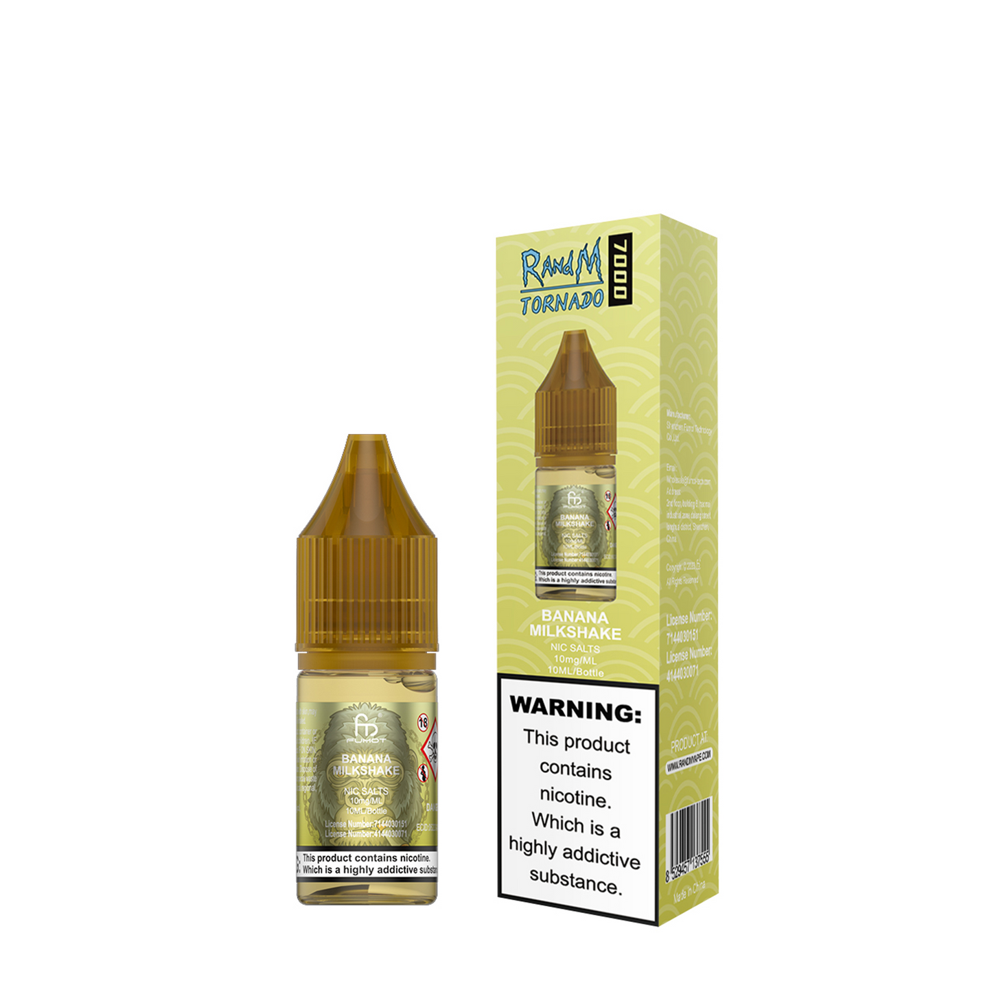 Banana Milkshake Nic Salt E-Liquid by RandM 7000