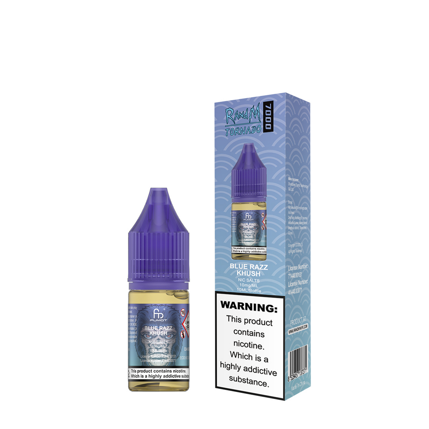 Blue Razz Khush Nic Salt E-Liquid by RandM 7000