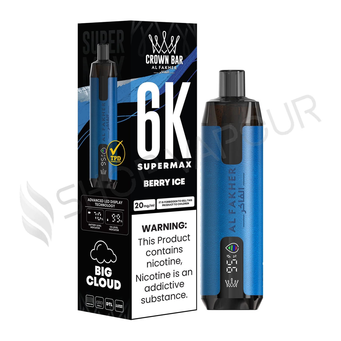 Al Fakher Crown Bar 6K Supermax Disposable Vape Kit