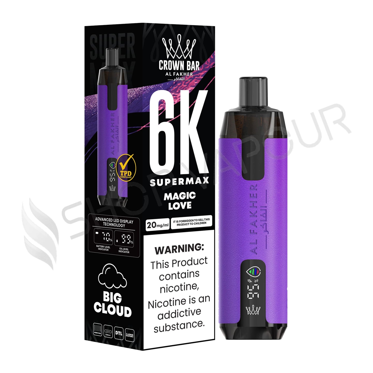 Al Fakher Crown Bar 6K Supermax Disposable Vape Kit