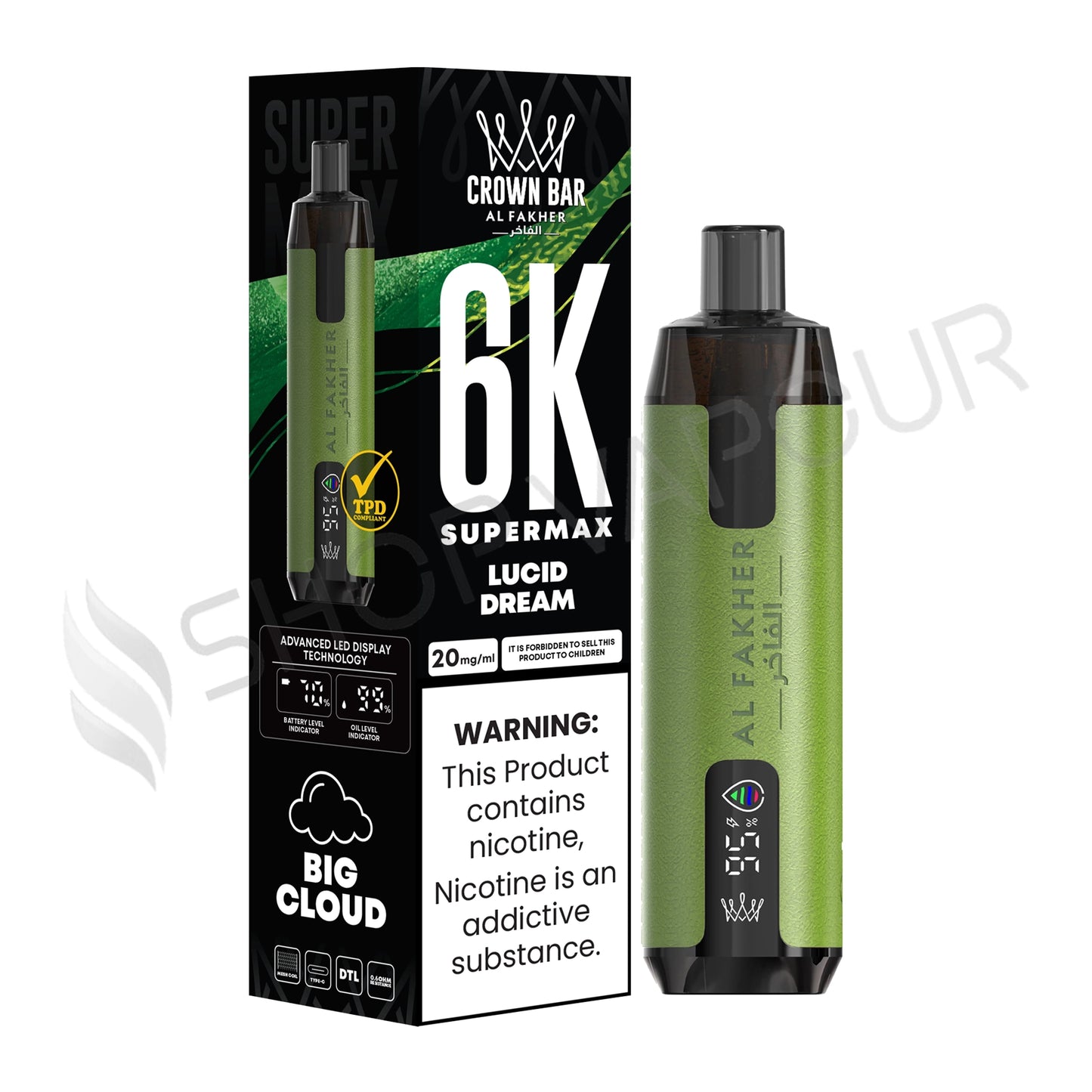 Al Fakher Crown Bar 6K Supermax Disposable Vape Kit