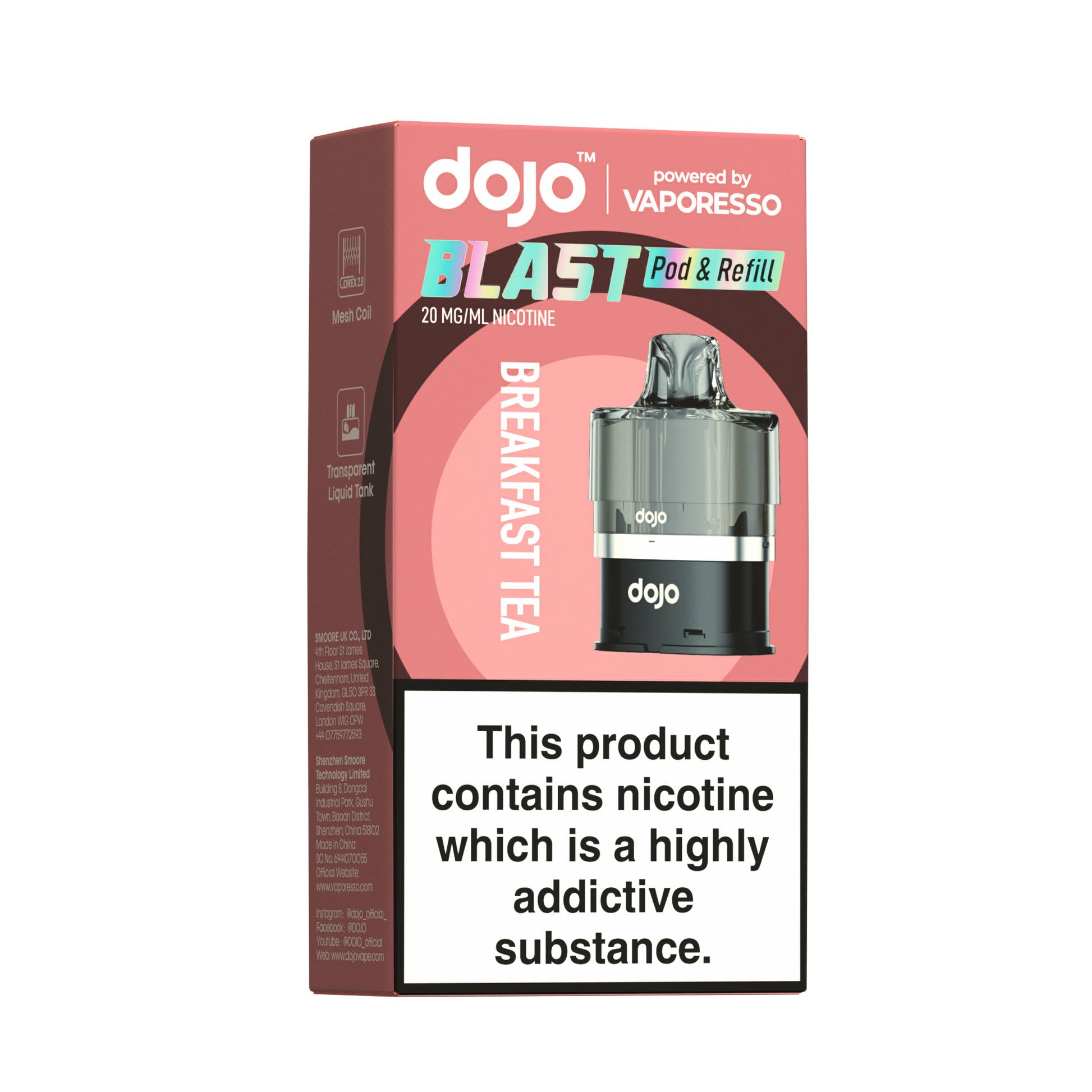 Dojo Blast 6000 Breakfast Tea Prefilled Pods by Vaporesso