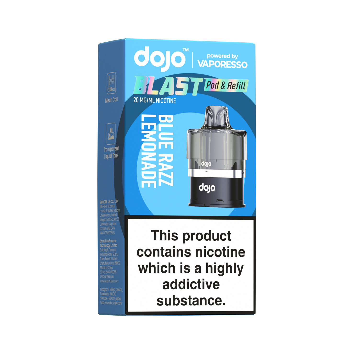 Dojo Blast 6000 Blue Razz Lemonade Prefilled Pods by Vaporesso