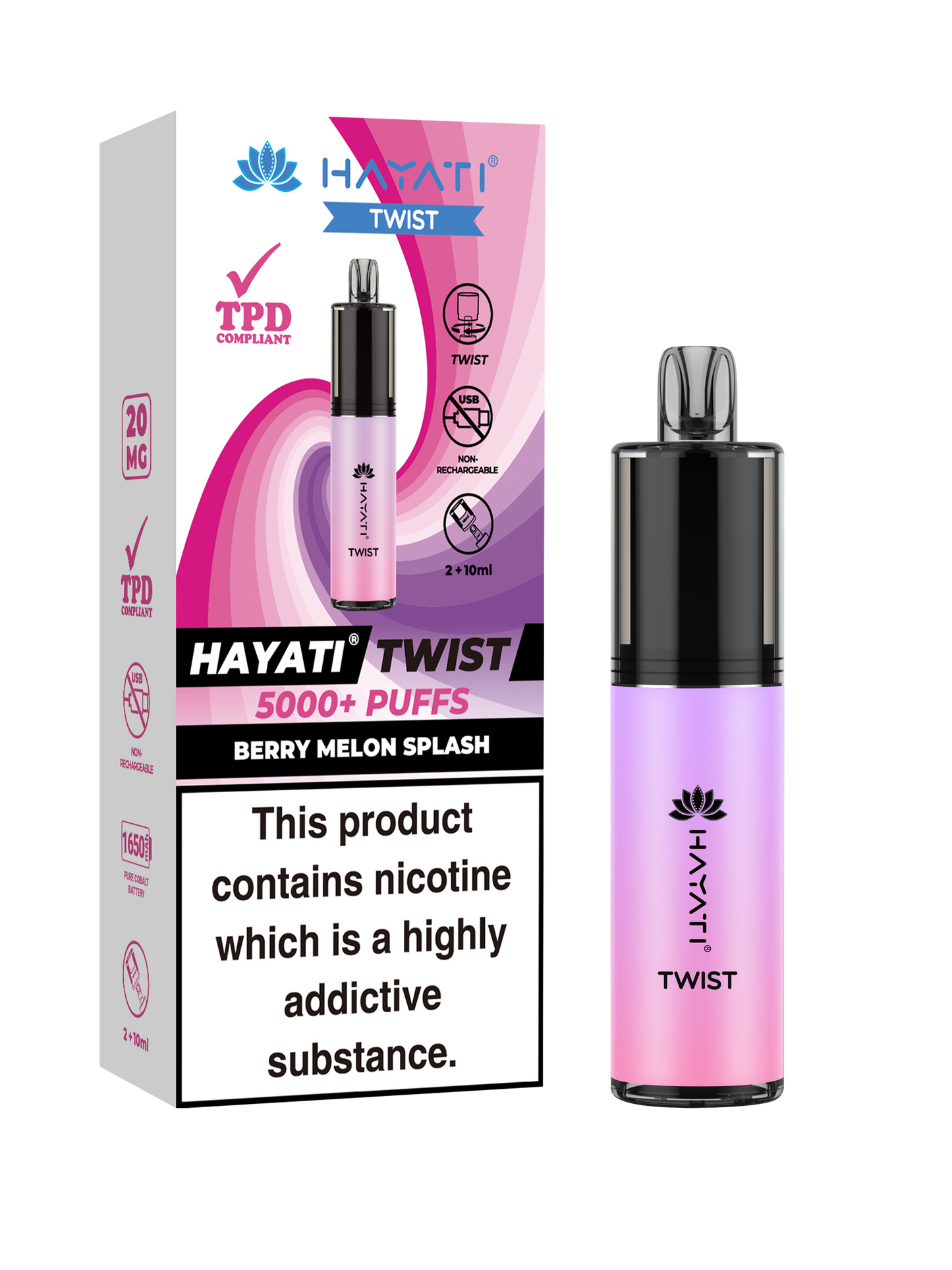 Hayati Twist 5000 Disposable Vape Berry Melon Splash