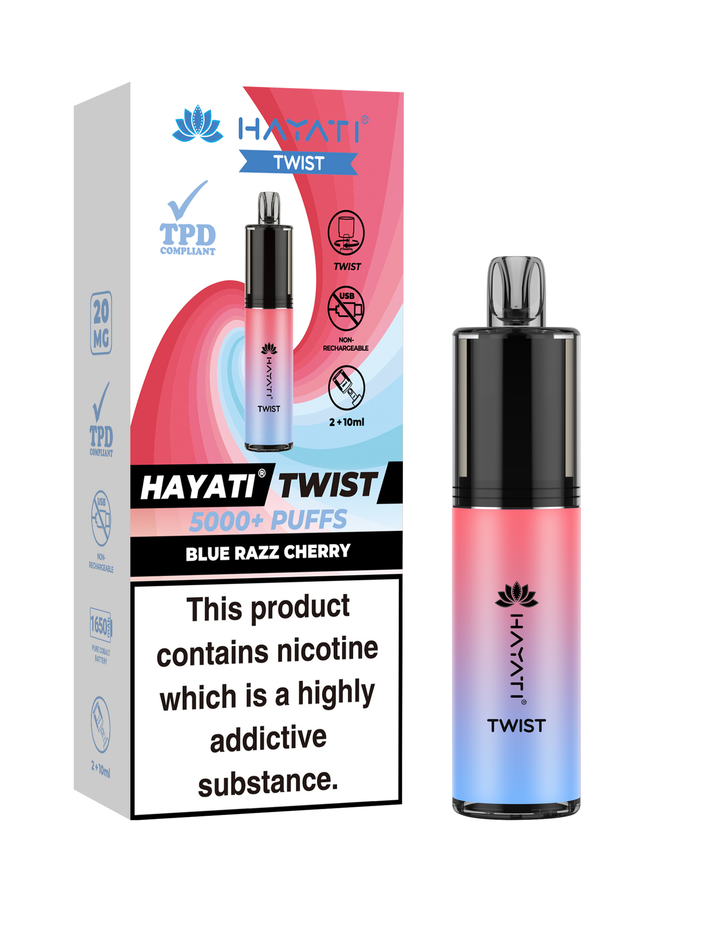 Hayati Twist 5000 Disposable Vape Blue Razz Cherry