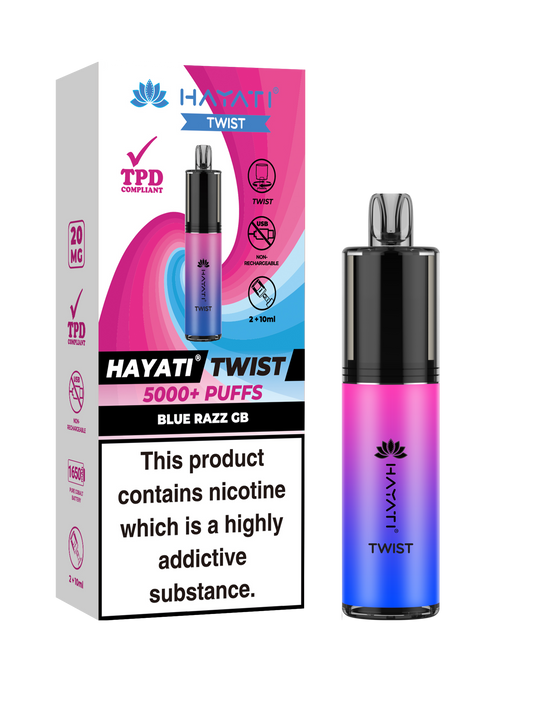 Hayati Twist 5000 Disposable Vape Blue Razz