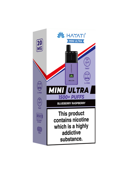 Hayati Mini Ultra 1500 Disposable Vape Blueberry Raspberry