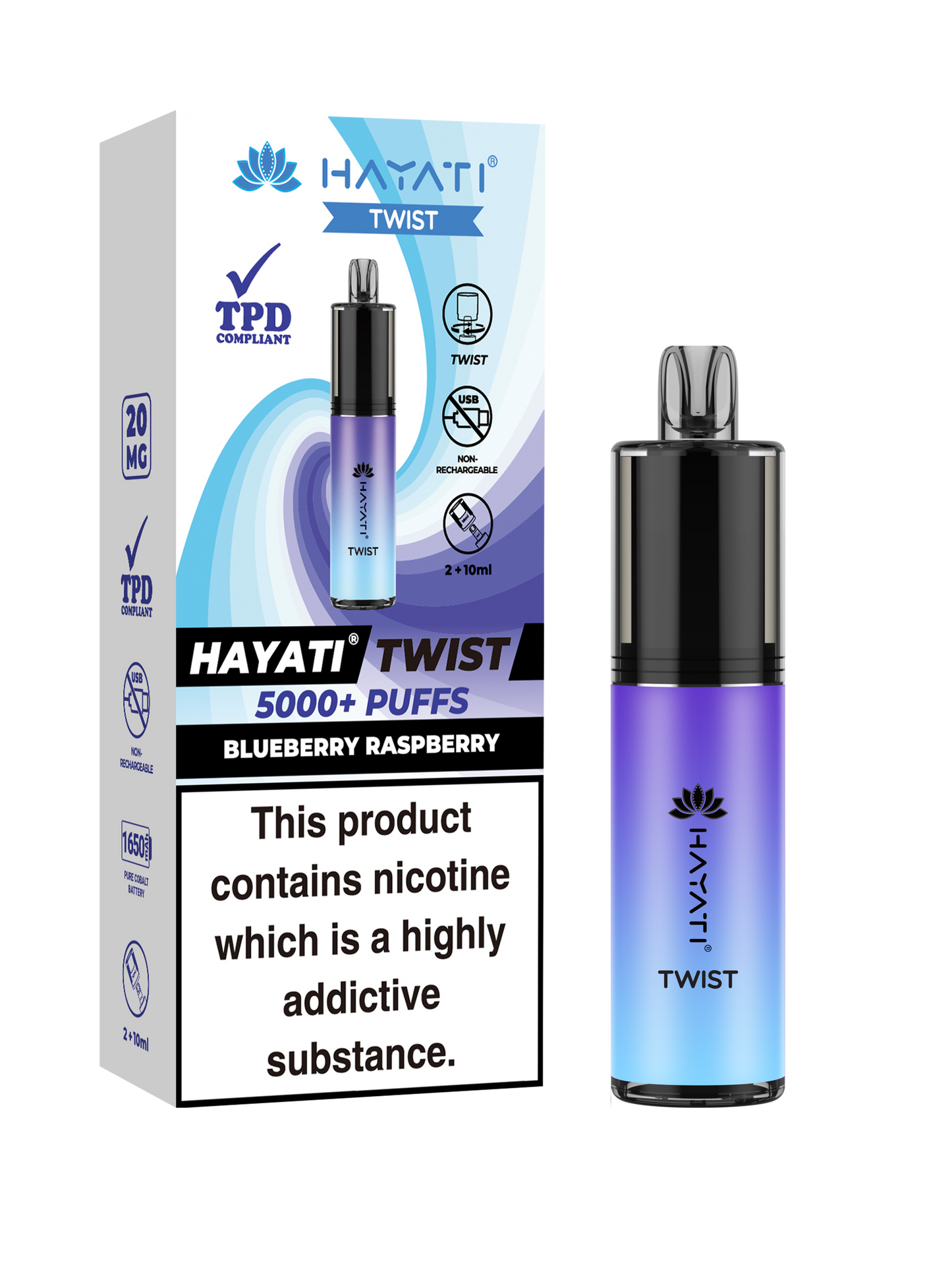 Hayati Twist 5000 Disposable Vape Blueberry Raspberry