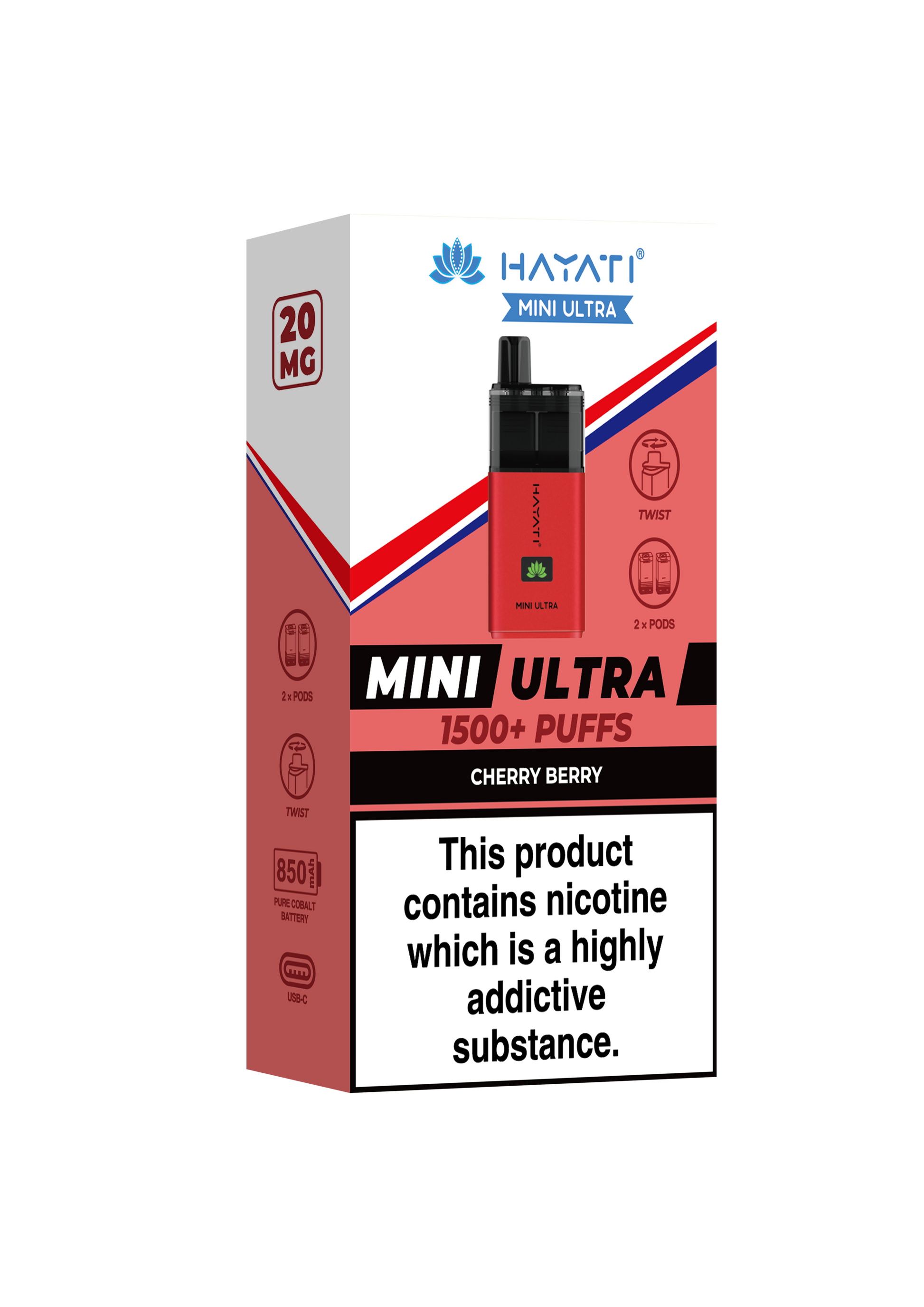 Hayati Mini Ultra 1500 Disposable Vape Cherry Berry