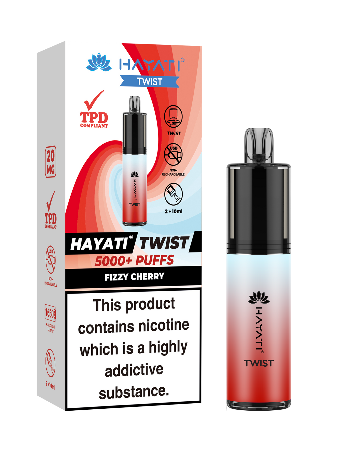 Hayati Twist 5000 Disposable Vape Fizzy Cherry