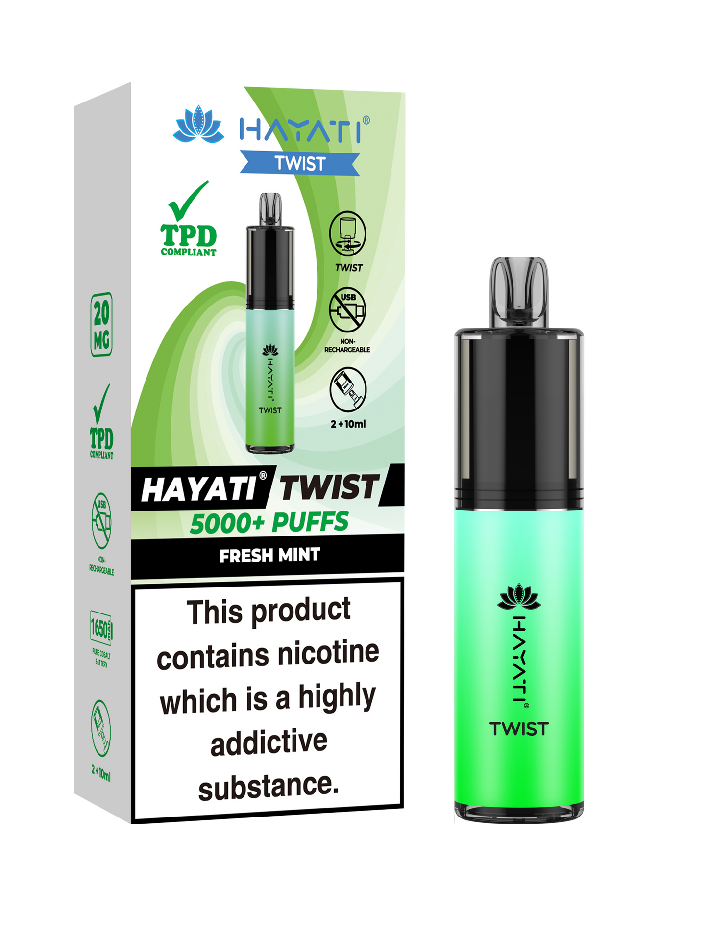 Hayati Twist 5000 Disposable Vape Fresh Mint