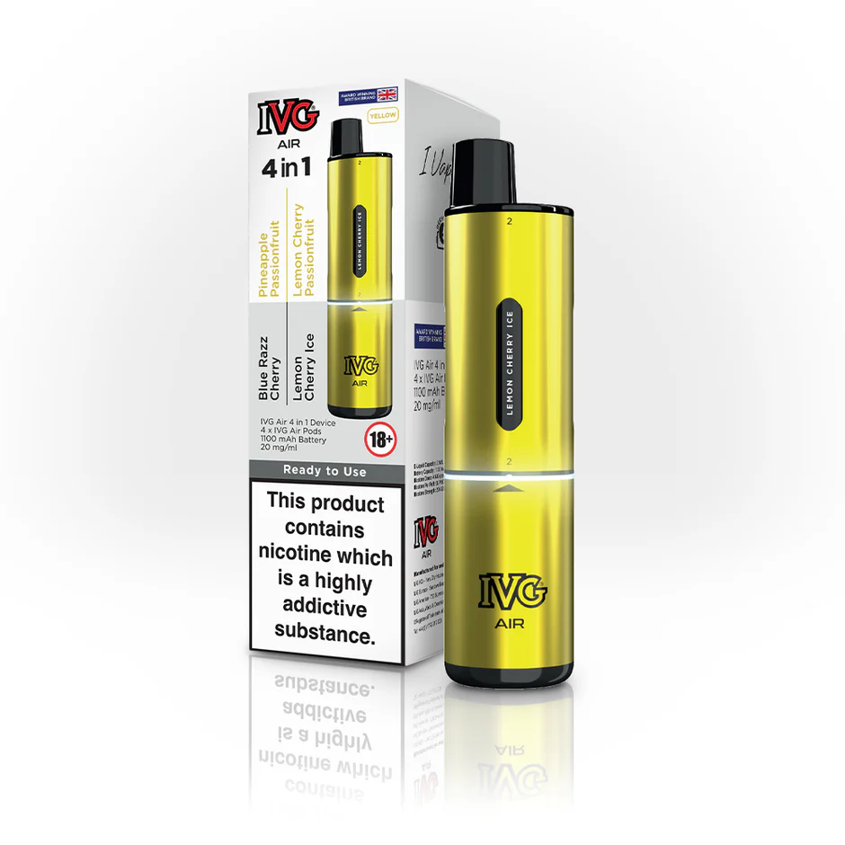 Yellow IVG Air 4 in 1 Prefilled Pod Vape Kit