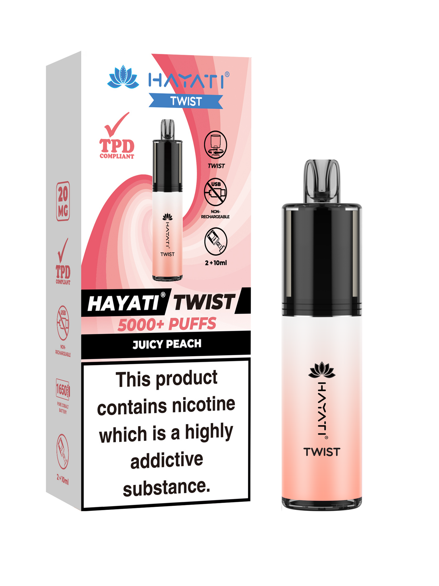 Hayati Twist 5000 Disposable Vape Juicy Peach