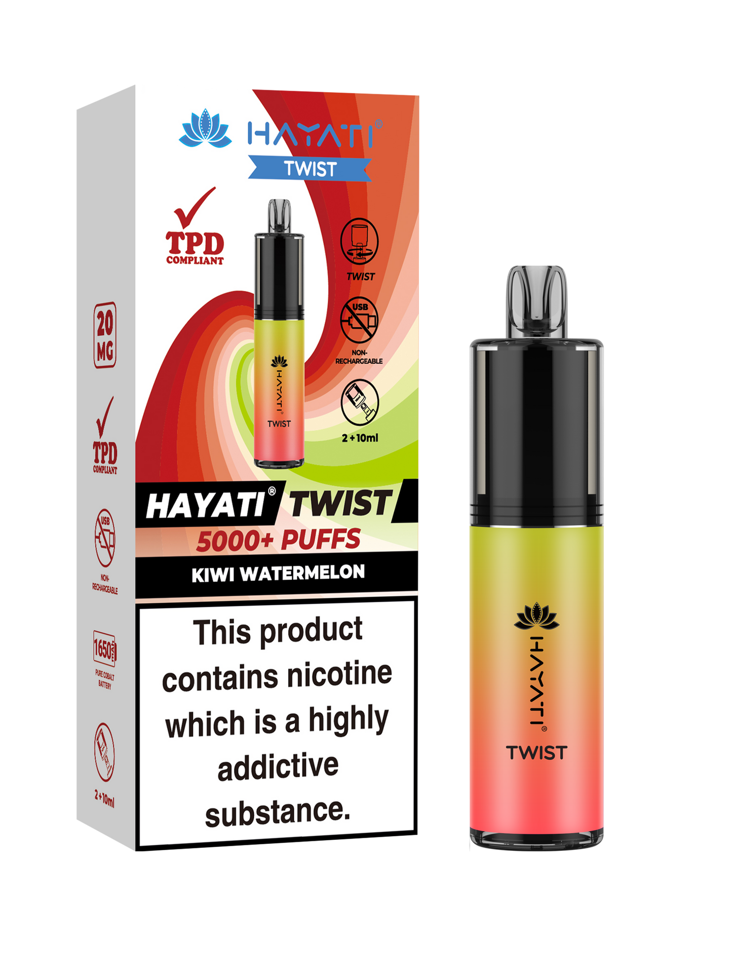 Hayati Twist 5000 Disposable Vape Kiwi Watermelon