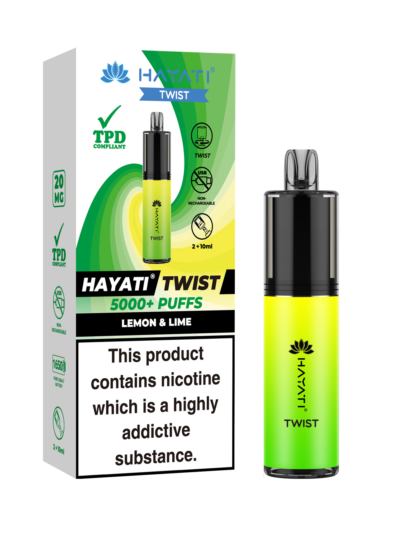 Hayati Twist 5000 Disposable Vape Lemon Lime