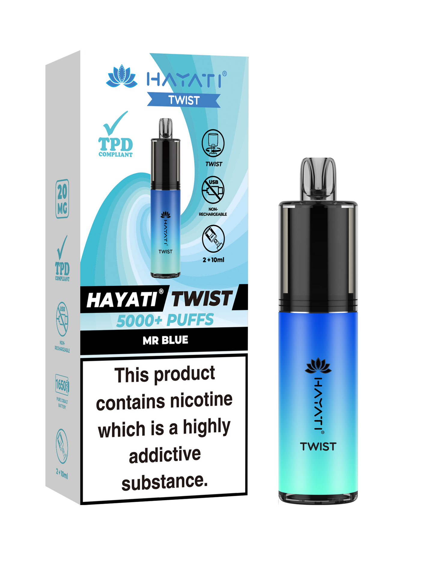 Hayati Twist 5000 Disposable Vape Mr Blue