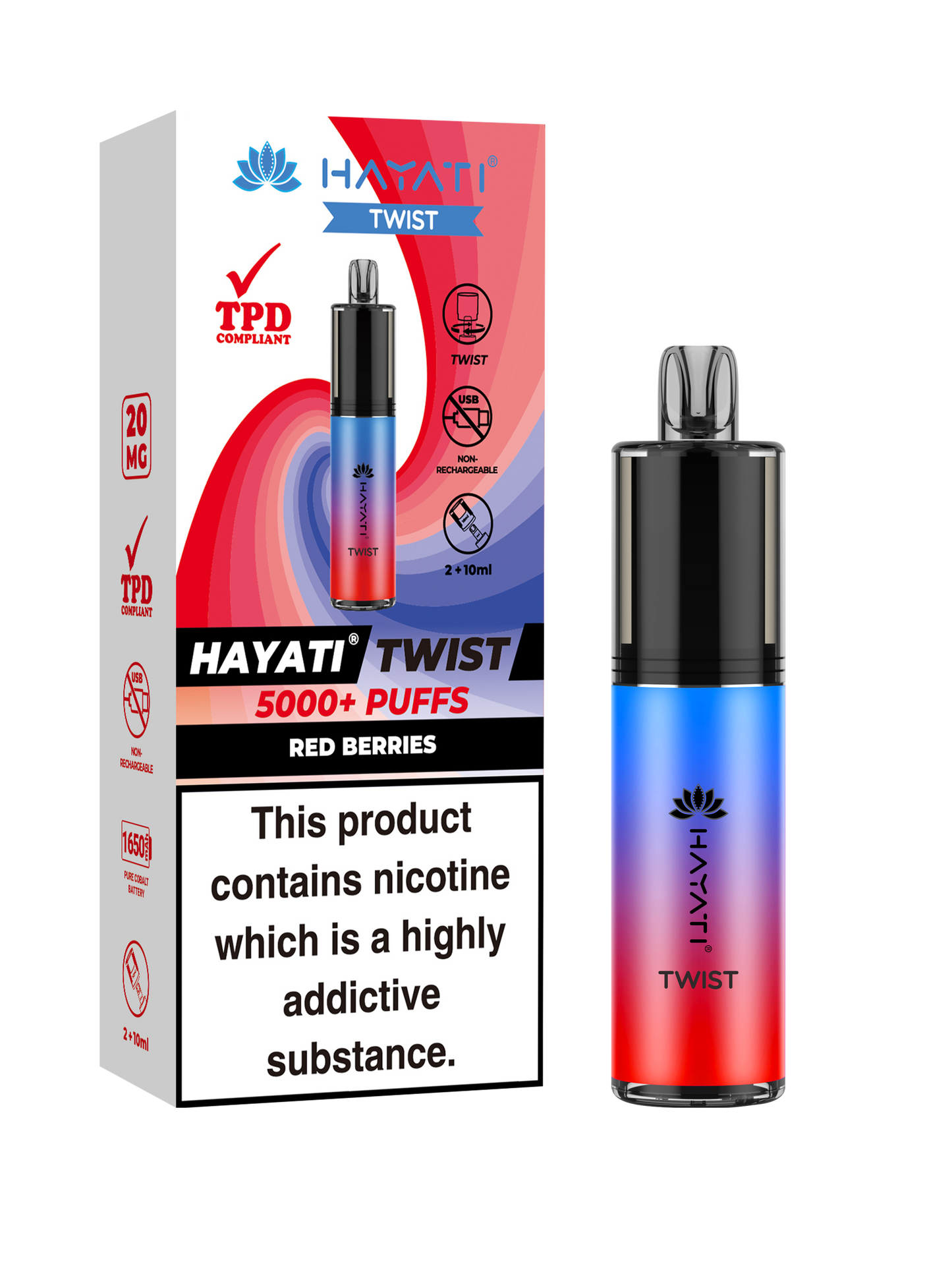 Hayati Twist 5000 Disposable Vape Red Berries