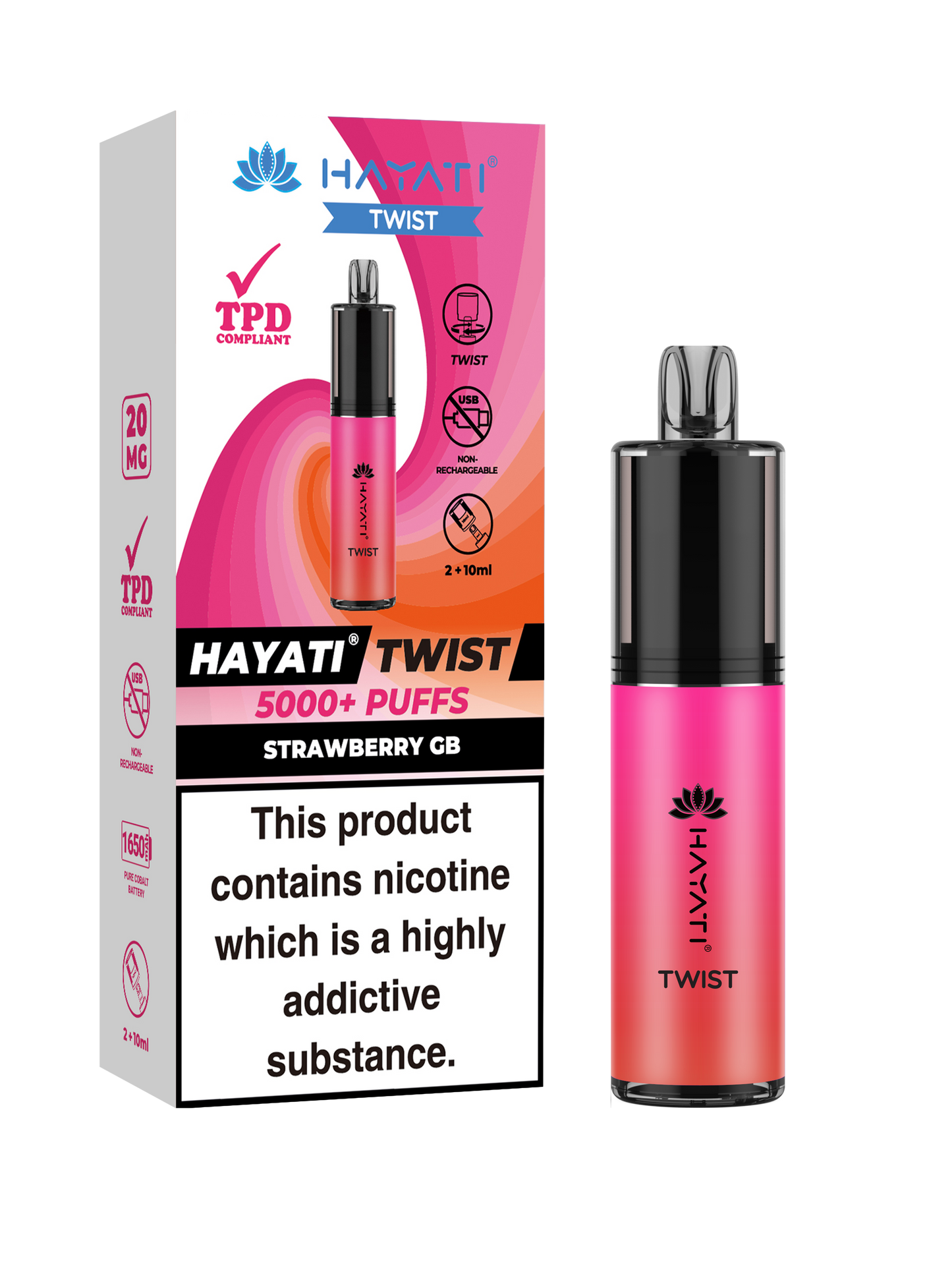 Hayati Twist 5000 Disposable Vape Strawberry GB