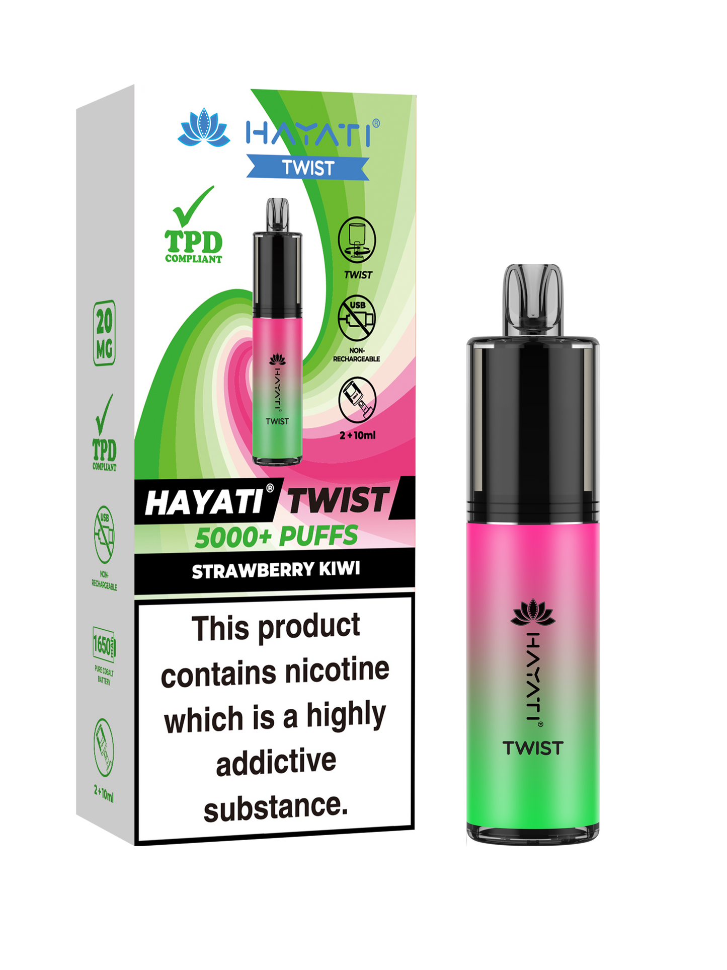 Hayati Twist 5000 Disposable Vape Strawberry Kiwi