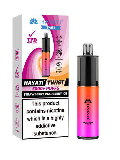 Hayati Twist 5000 Disposable Vape Strawberry Raspberry Ice