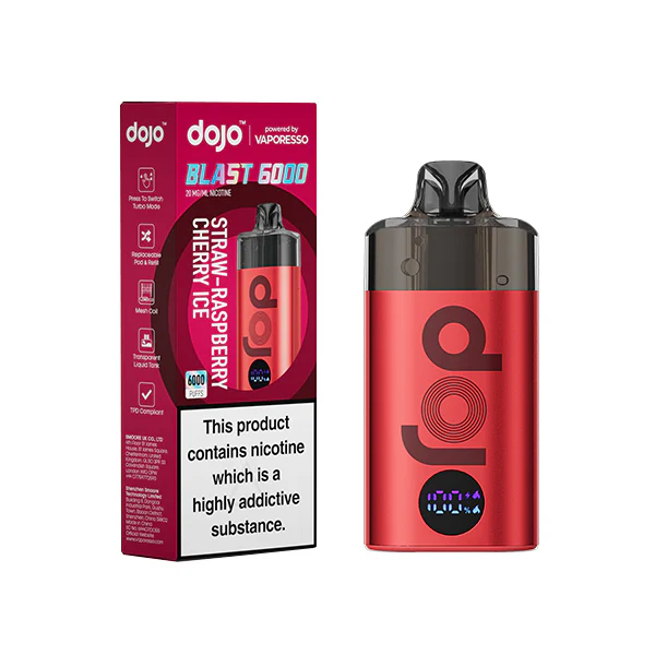 Vaporesso Dojo Blast 6000 Straw Raspberry Cherry Ice