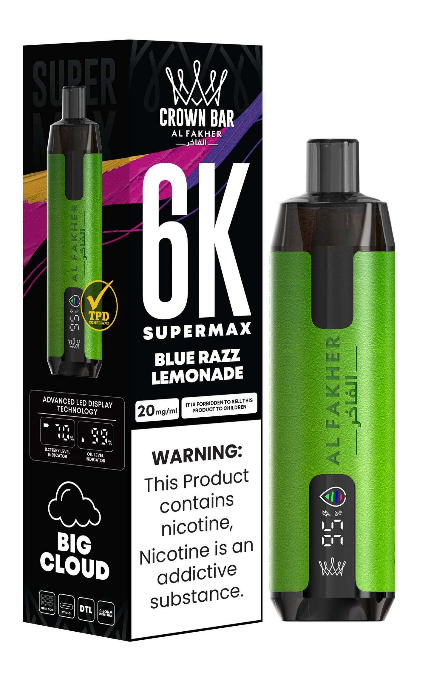 Al Fakher Crown Bar 6K Supermax Disposable Vape Kit