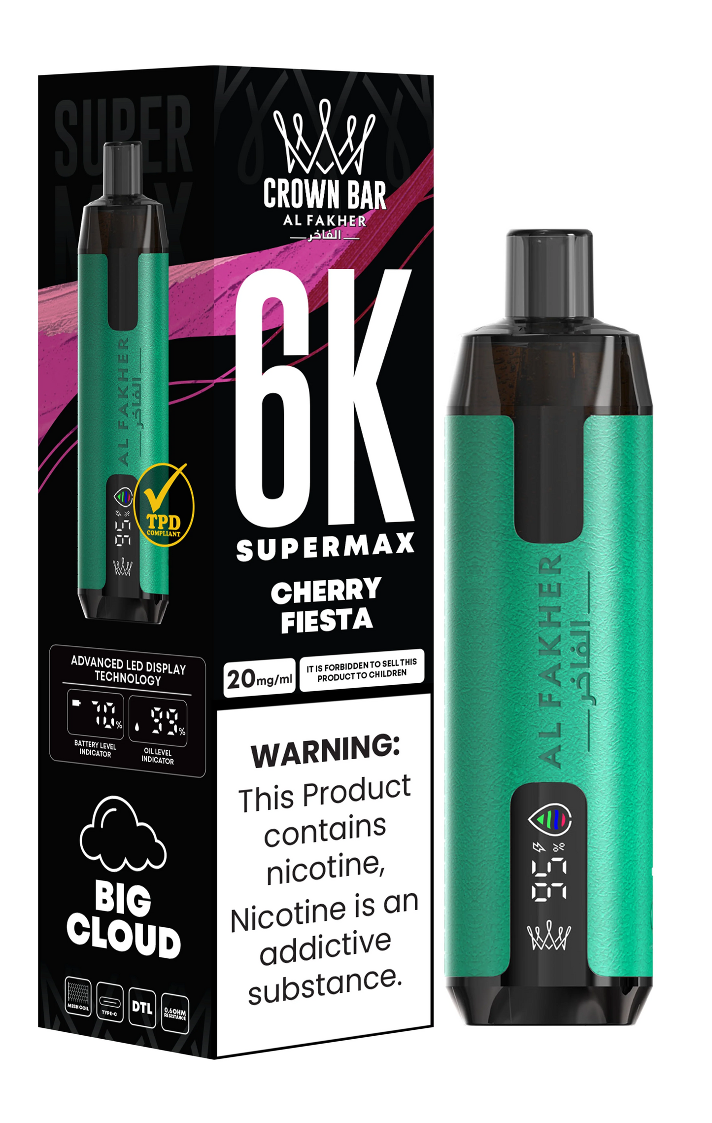 Al Fakher Crown Bar 6K Supermax Disposable Vape Kit