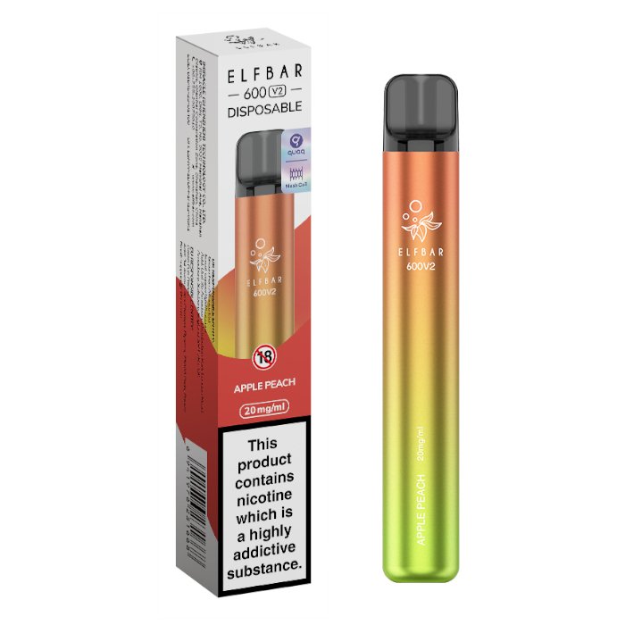 Apple Peach Elf Bar 600 V2 Disposable Vape