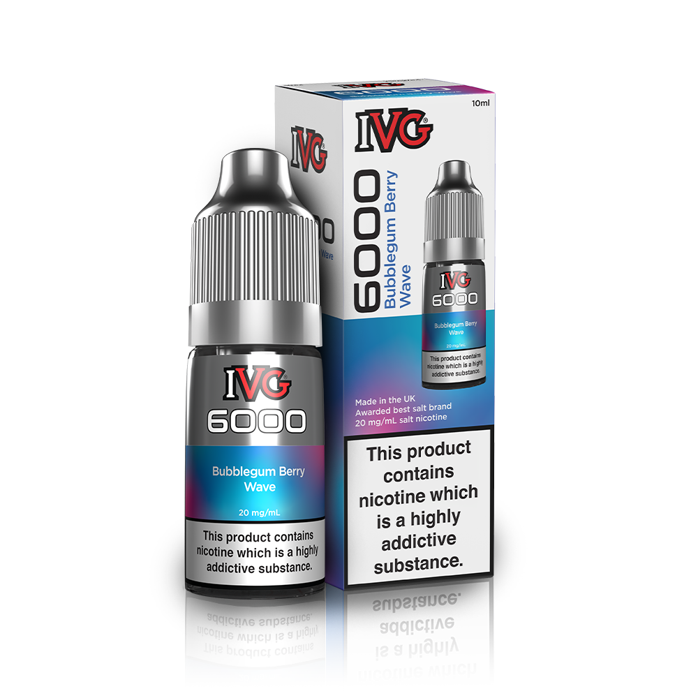 Bubblegum Berry Wave Nic Salt E-Liquid by IVG 6000