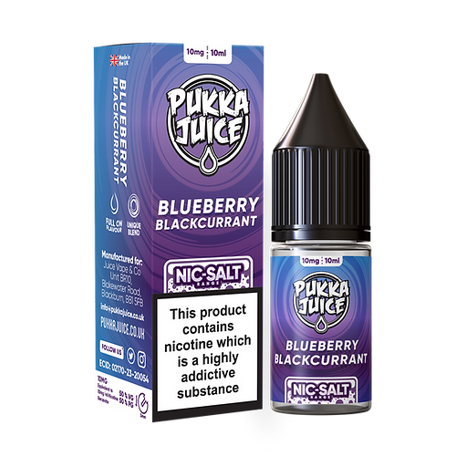 Blueberry Blackcurrant Nic Salt E-Liquid by Pukka Juice