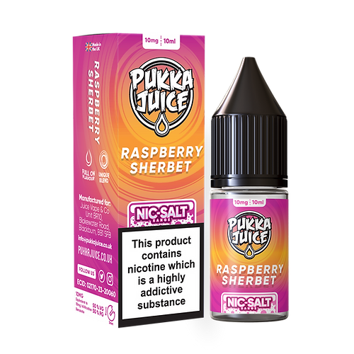 Raspberry Sherbet Nic Salt E-Liquid by Pukka Juice