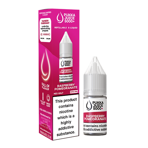 Raspberry Pomegranate Nic Salt E-Liquid by Pukka Juice 5000+