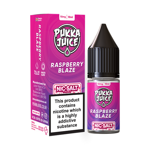 Raspberry Blaze Nic Salt E-Liquid by Pukka Juice