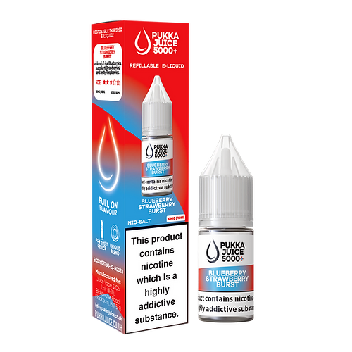 Blueberry Strawberry Burst Nic Salt E-Liquid by Pukka Juice 5000+