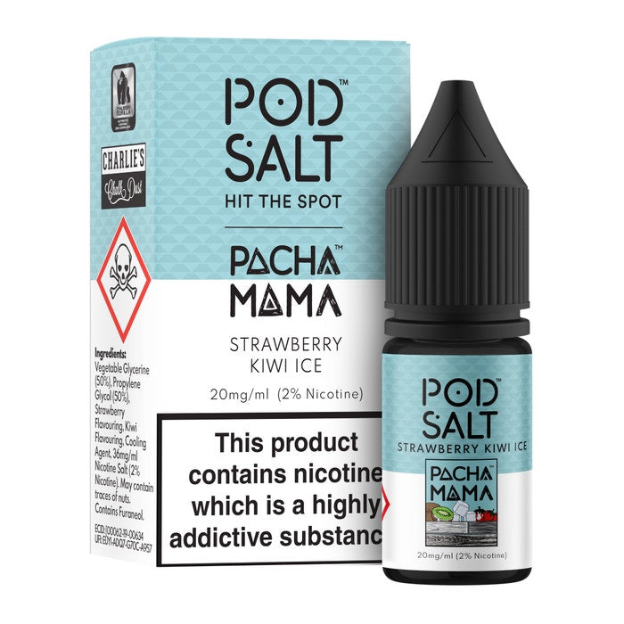 Charlies Chalk Dust Pacha Mama Strawberry Kiwi Ice Nic Salt E-Liquid by Pod Salt Fusion