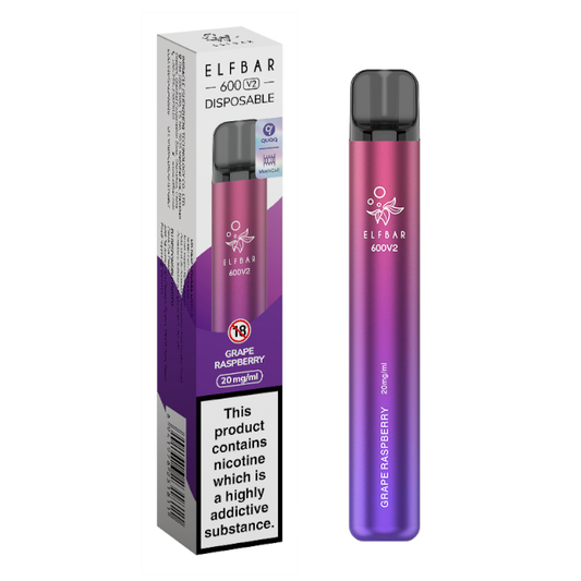 Grape Raspberry Elf Bar 600 V2 Disposable Vape